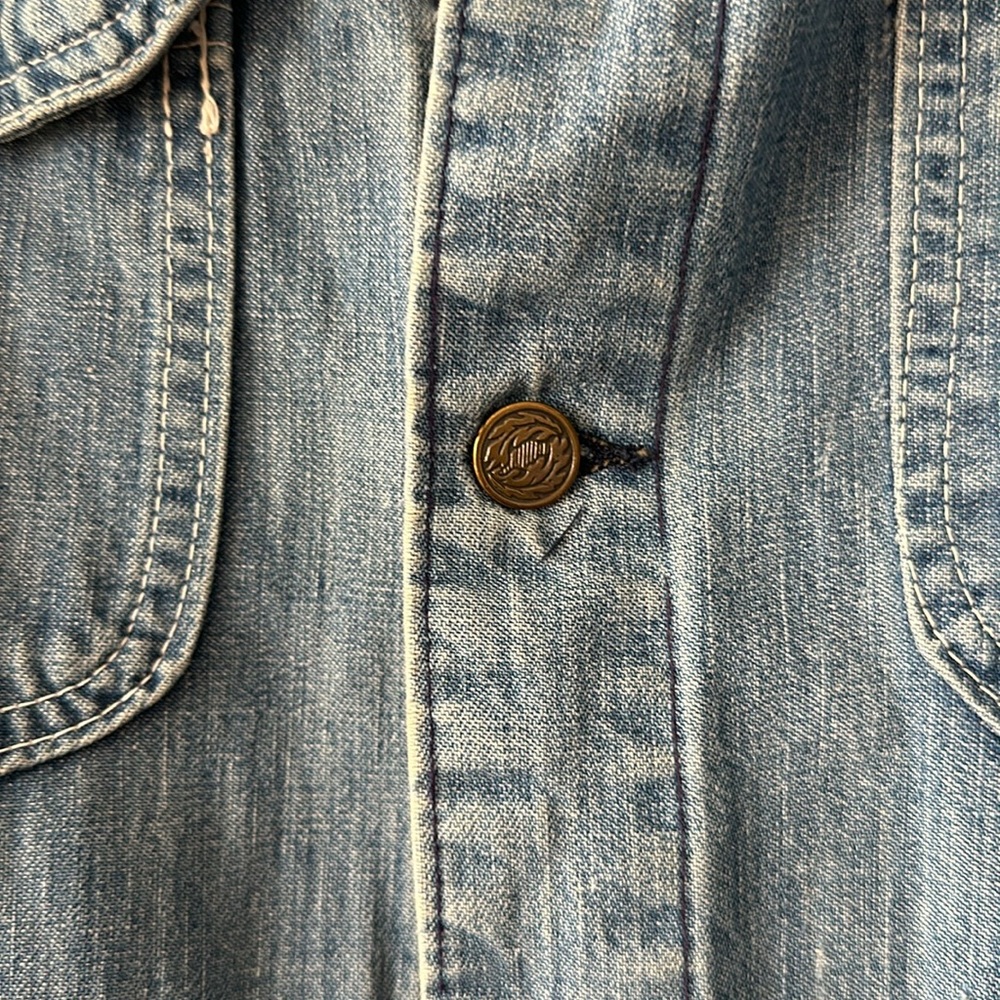Vintage 1970s Key Imperial perfectly faded and worn denim chore jacket - Picture 5 of 6